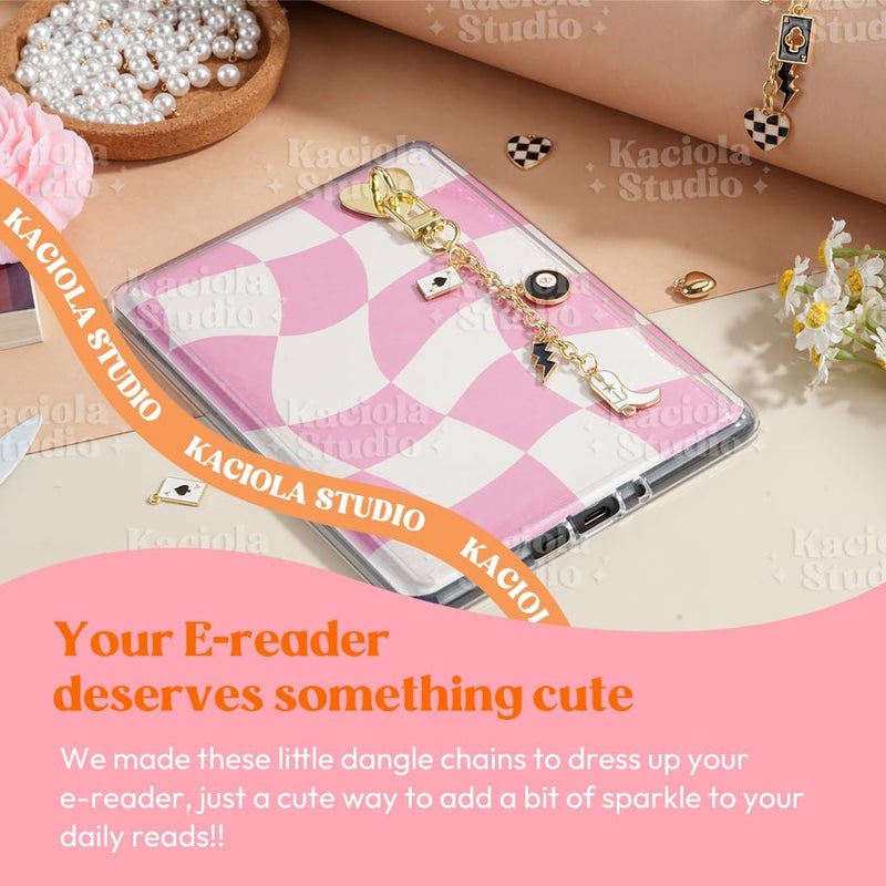 Kaciola Charm Chains for Kindle, Cute E-reader Phone Charm Bracelets Accessories Gift for Reader Booklovers Women Men, Charms Compatible for Kindle/E-Reader/Phone (A) - Image 2